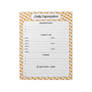 Organisation quotidienne - Bloc-notes Orange En vi