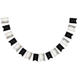 Organisch minimalist natürliche Hochzeit Silber ED Wimpelkette