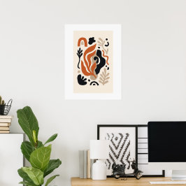 Organische abstrakte Wandkunst | Moderne Boho-Neut Poster
