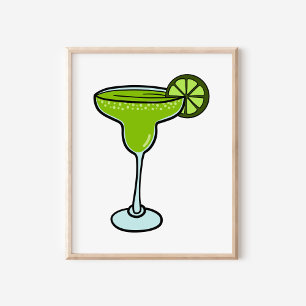 Organische handgezeichnete Margarita-Kunst Poster