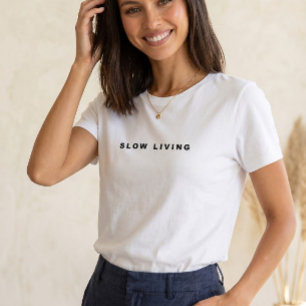 Organische Langsam-Lebende-Typografie Erdige Neutr T-Shirt