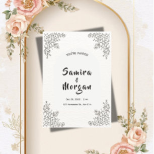 Organische moderne botanische Hochzeitseinladung Einladung