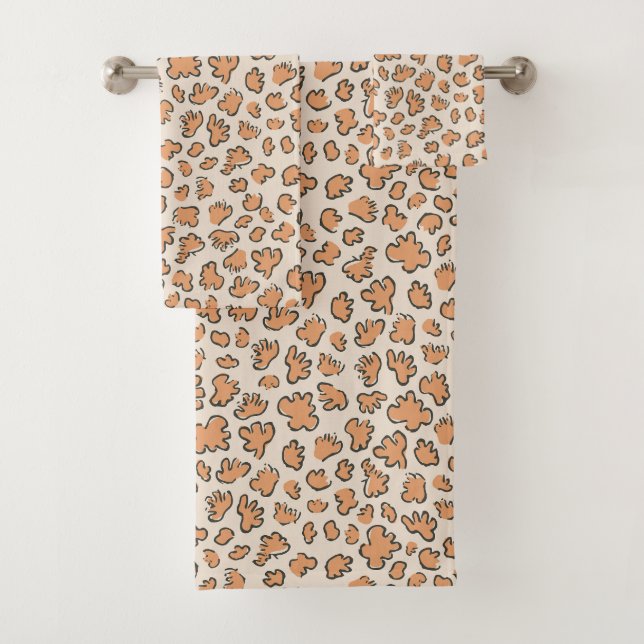 Organisches Blüten-Terrazzo | Moderne rustikale Sp Badhandtuch Set (Insitu)