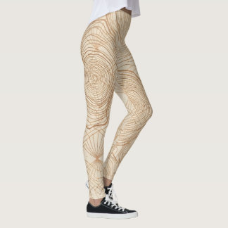 Organisches Holzmaserung-Geometrisches Zen-Muster Leggings