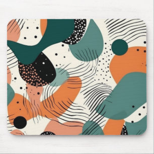 Organisches Korallen-Türkis Biomorphes Abstraktes Mousepad