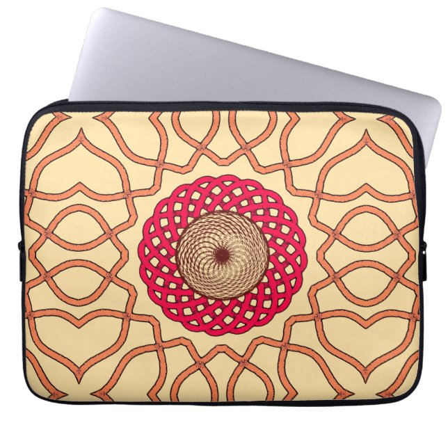 Organisches Mandala-Spiraldesign Laptopschutzhülle (Vorderseite)
