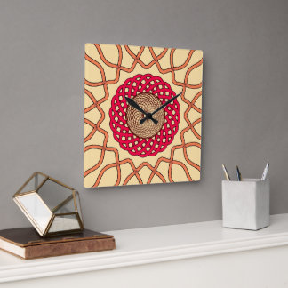 Organisches Mandala-Spiraldesign Quadratische Wanduhr