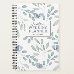 Organiseur de mariage à motif boho bleu poussiéreu