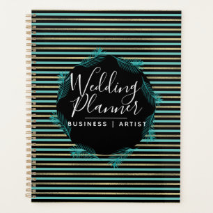 Organiseur de mariage à rayures de feuilles de pal