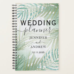 Organiseur de mariage vert sauge feuillage tropica