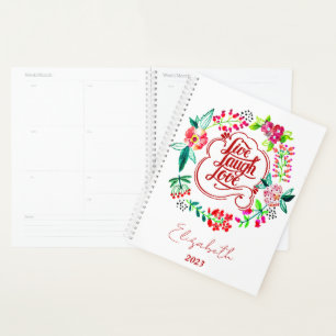 Organiseur personnalisé floral aime rire vivre