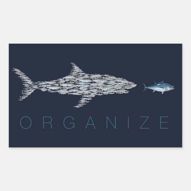 Organisieren Sie Fische Rechteckiger Aufkleber (Vorderseite)