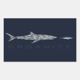 Organisieren Sie Fische Rechteckiger Aufkleber