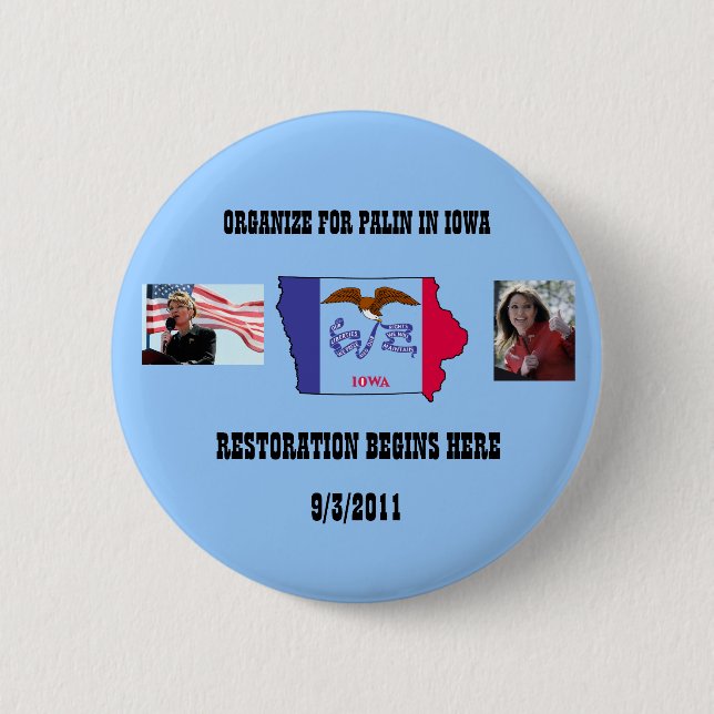 Organisieren Sie für Palin in Iowa Button (Vorderseite)