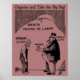 Organisieren und nehmen Sie die große Tasche - IWW Poster