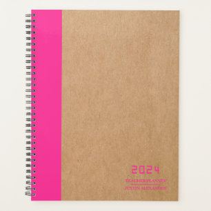 Organisierter Hot Pink und Kraft-Lehrer-Planer Planer