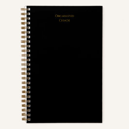 Organisiertes Chaos | Black & Gold Spiral Notebook Notizbuch