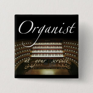 Organist an Ihrem Service-Knopf Button