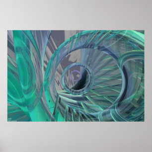 Organix - blaues Grün Poster