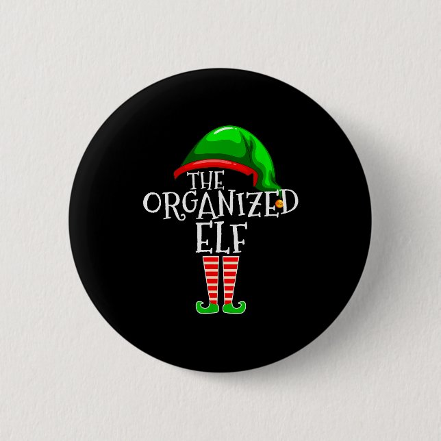 Organized Elf Group Matching Family Christmas  Button (Vorderseite)