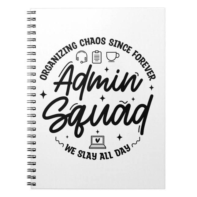 Organizing Chaos Funny Quote Admin Prof Day Squad Notizblock (Vorderseite)