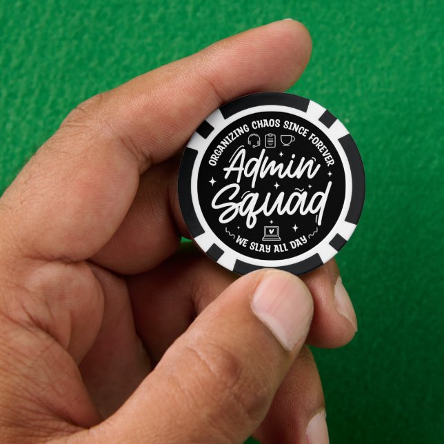 Organizing Chaos Funny Quote Admin Prof Day Squad Pokerchips (Hand)
