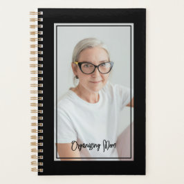 Organizing Mom Minimalist Photo Black & Gold Planer