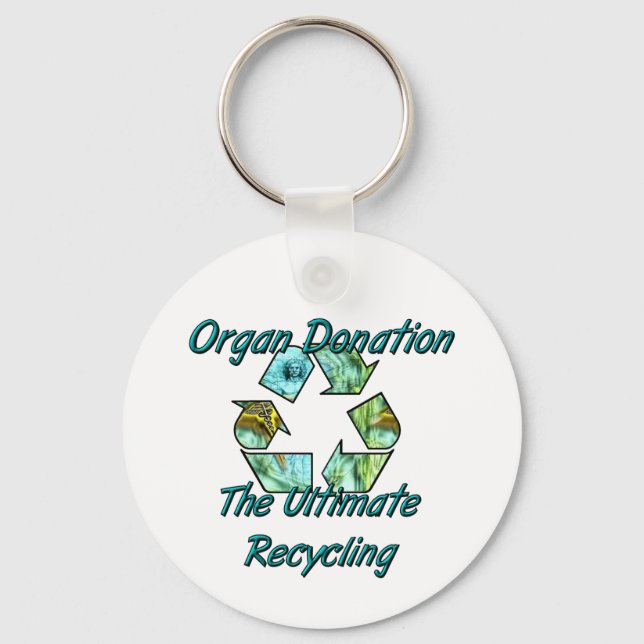 Organspende als ultimativ recycelnd schlüsselanhänger (Vorderseite)