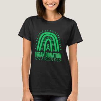 Organspende Bewusstsein Regenbogen Grüne T-Shirt