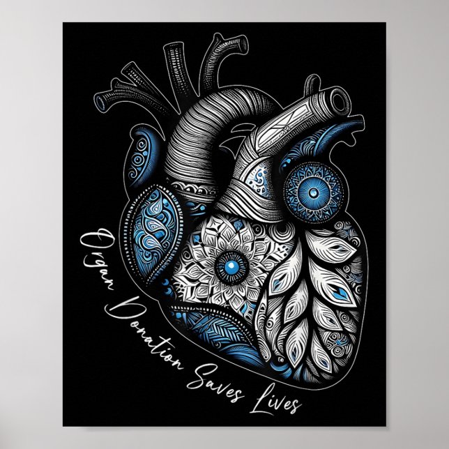 Organspende Rette Herztransplantation Poster (Vorne)