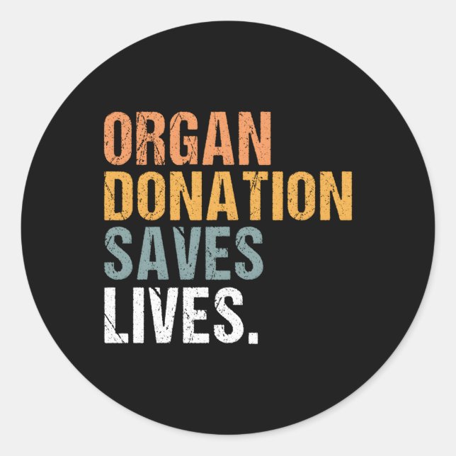 Organspende Rette Leben Transplantation Bewusstsei Runder Aufkleber (Vorderseite)