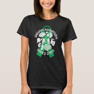 Organspende Rette Organspender Grünes Ribb T-Shirt