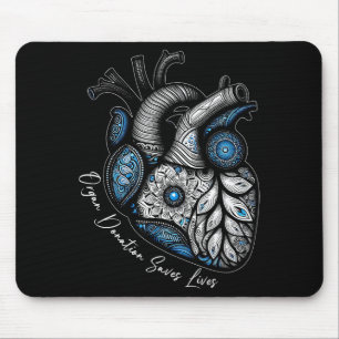 Organspende rettet Leben Herztransplantation Cardi Mousepad