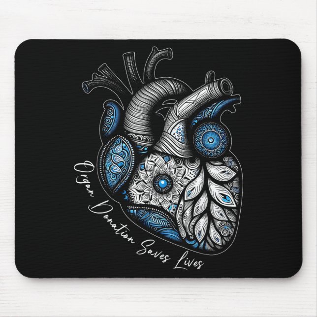Organspende rettet Leben Herztransplantation Cardi Mousepad (Vorne)