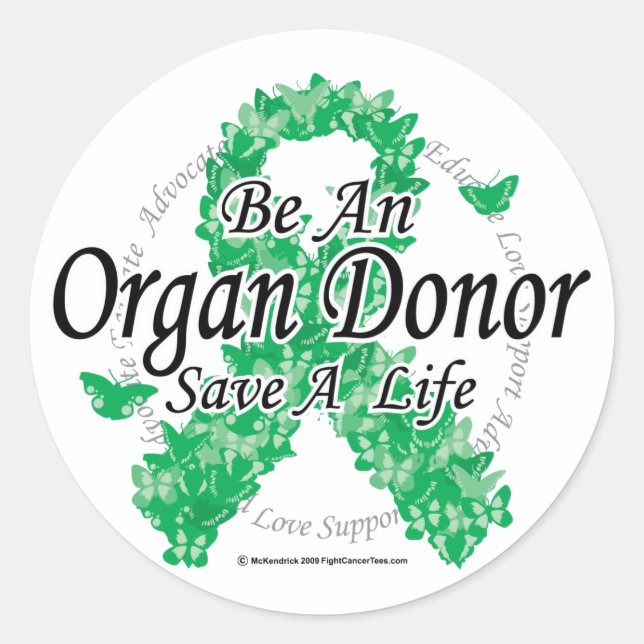 Organspender Runder Aufkleber (Vorderseite)