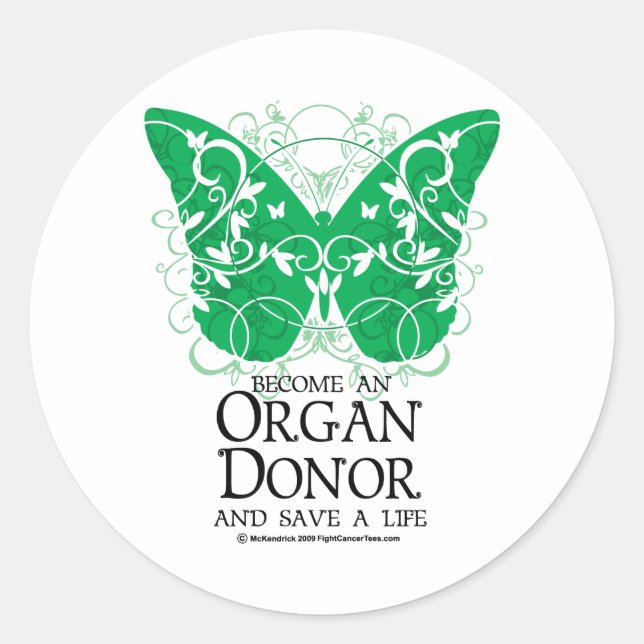 Organspender Runder Aufkleber (Vorderseite)