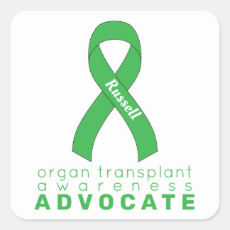 Organtransplantat-Verfechter Weiß Quadratischer Aufkleber