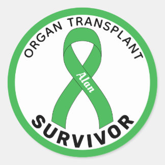 Organtransplantations-Schleife Weiß Runder Aufkleber