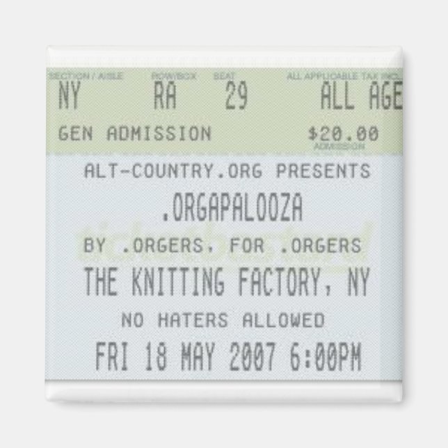 .Orgapalooza - Ticket Magnet (Vorne)