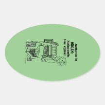 Orgel Zombie Explosion Oval Sticker