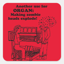 Orgel Zombie Explosion Square Sticker