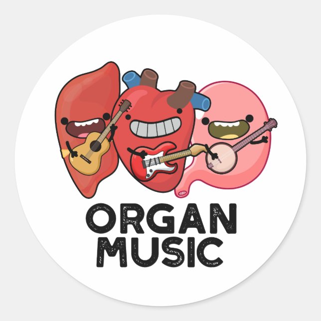 Orgelmusik Funny Anatomy Body Parts Pun Runder Aufkleber (Vorderseite)
