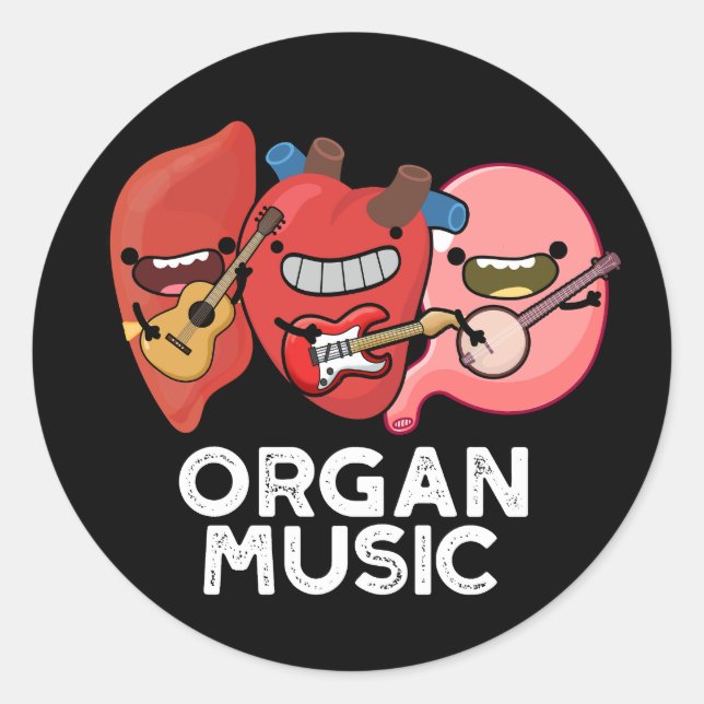 Orgelmusik Funny Anatomy Body Parts Pun Runder Aufkleber (Vorderseite)
