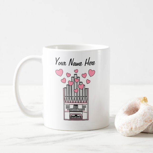 Orgelorgel Custom Wedding Tasse Organist Musiker (Mit Donut)