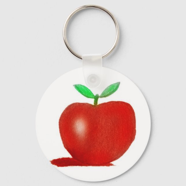orginal zeichnend Apfel Schlüsselanhänger (Vorderseite)
