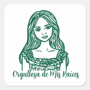Orgullosa de Mis Raíces mexikanische Linie Art Quadratischer Aufkleber