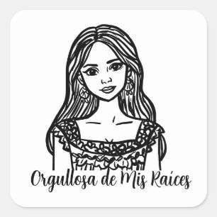 Orgullosa de Mis Raíces mexikanische Linie Art Quadratischer Aufkleber