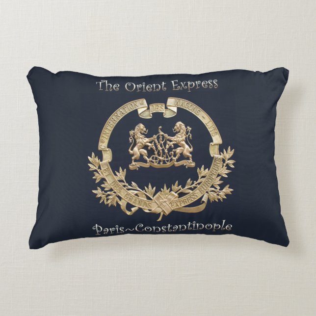 Orient-Express-Bahn-Logo~Paris/Konstantinopel ~ Dekokissen (Vorderseite)