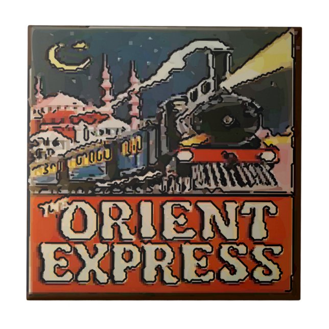 Orient Express Paris Poster Fliese (Vorderseite)