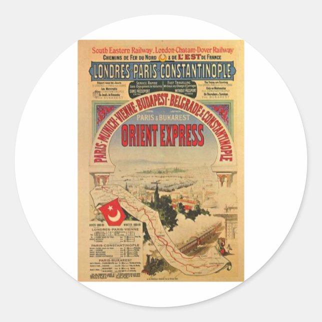 Orient Express Runder Aufkleber (Vorderseite)